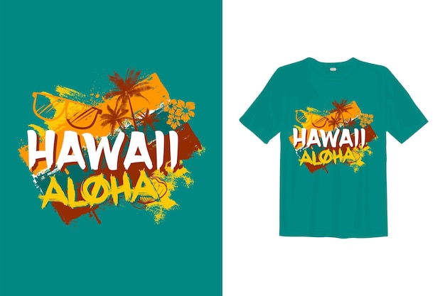 Vector hawaii aloha floral typography vector illustration art tshirt design for print