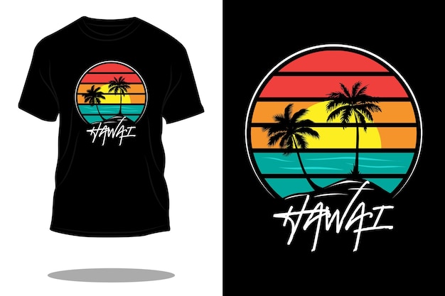 Hawaii beach retro t shirt design