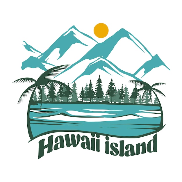 Vector hawaii eiland vintage handtekening voor t-shirt en stickers