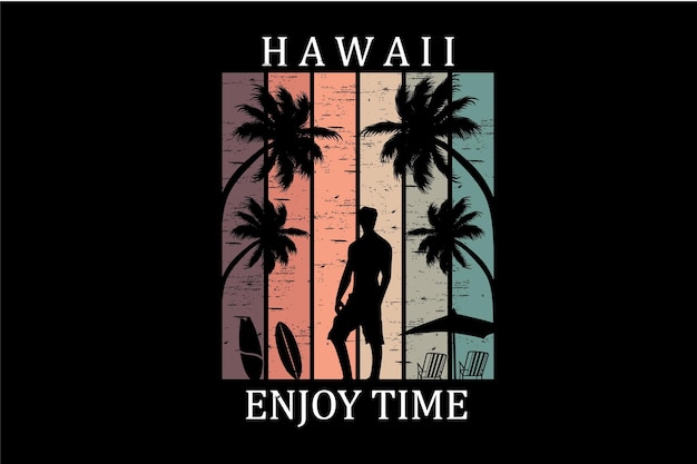 Le hawaii si divertono con il design del paesaggio vintage retrò