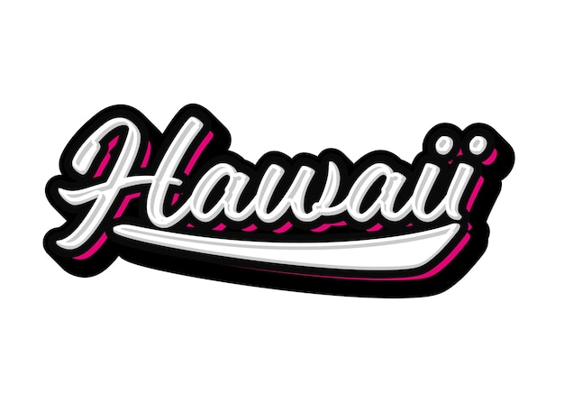 Hawaii hand lettering typography vector template (template di tipografia vettoriale a mano delle hawaii)