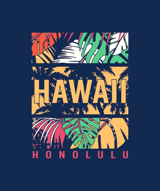 Vector hawaii honolulu tropical background illustration