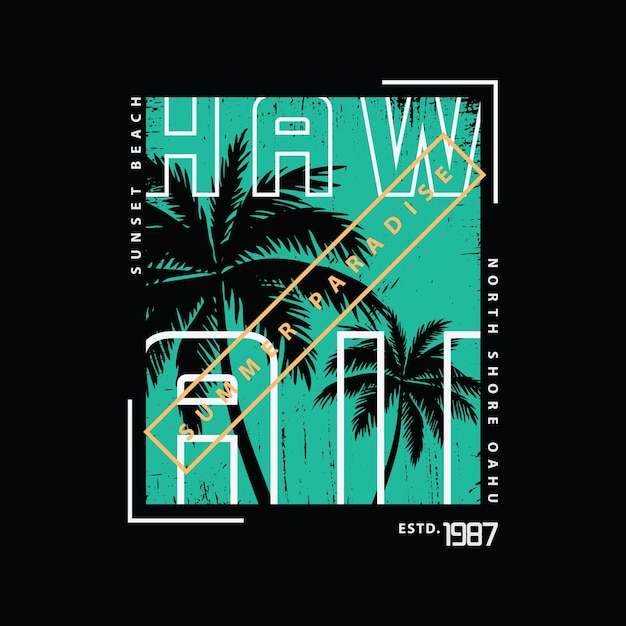 Hawaii illustratie typografie. perfect voor het ontwerpen van t-shirts