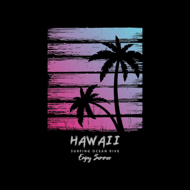 Hawaii illustratie typografie perfect voor t-shirtontwerp