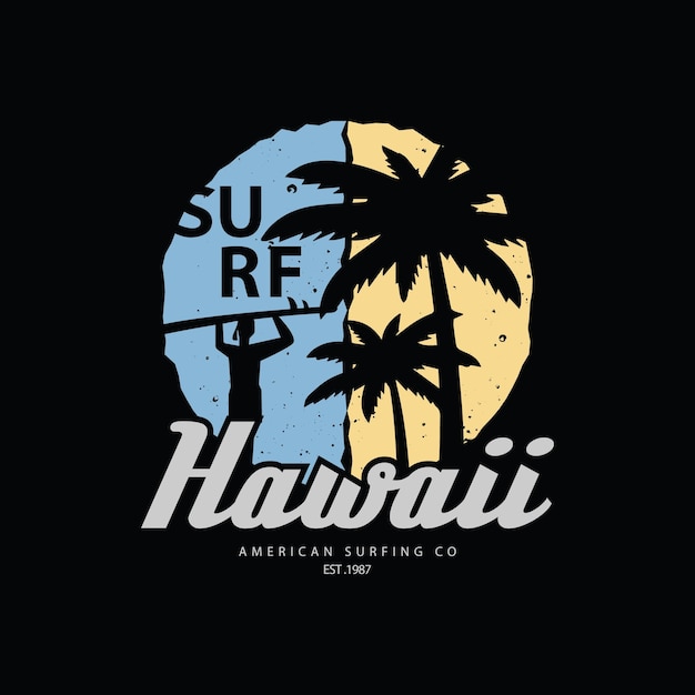 Hawaii illustration typography. perfect for t shirt design