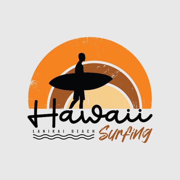 T-shirt tipografia illustrazione hawaii e design di abbigliamento