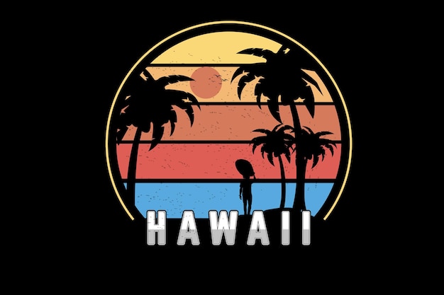 Hawaii kleur geeloranje en blauw