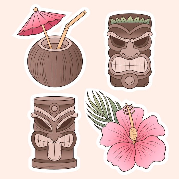 hawaii sticker set design