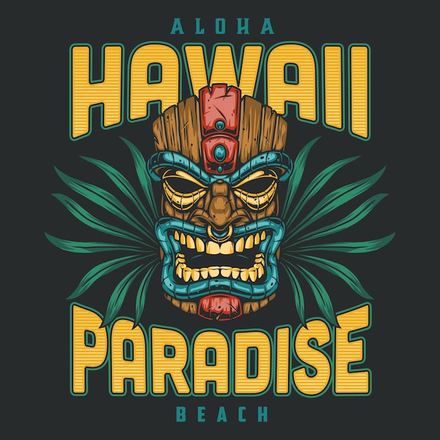 Distintivo colorato per il surf alle hawaii