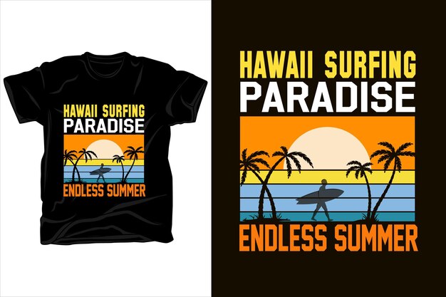 Vettore paradiso del surf alle hawaii estate infinita