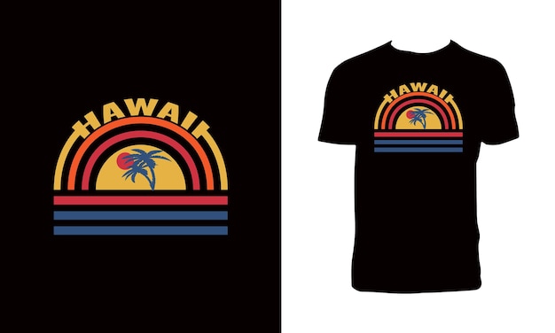 Hawaii Surfing Vector T Shirt Design