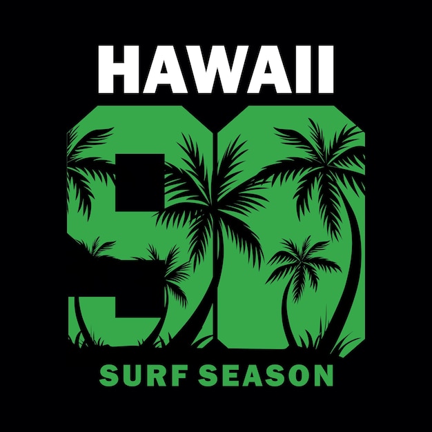 Hawaii surfsessie typografie vectorillustratie voor print t-shirt premium vector