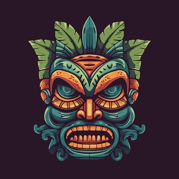 Vector hawaiiaans tribal tiki-masker