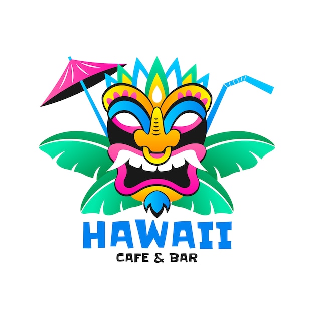 Vector hawaiiaanse bar logo ontwerpsjabloon