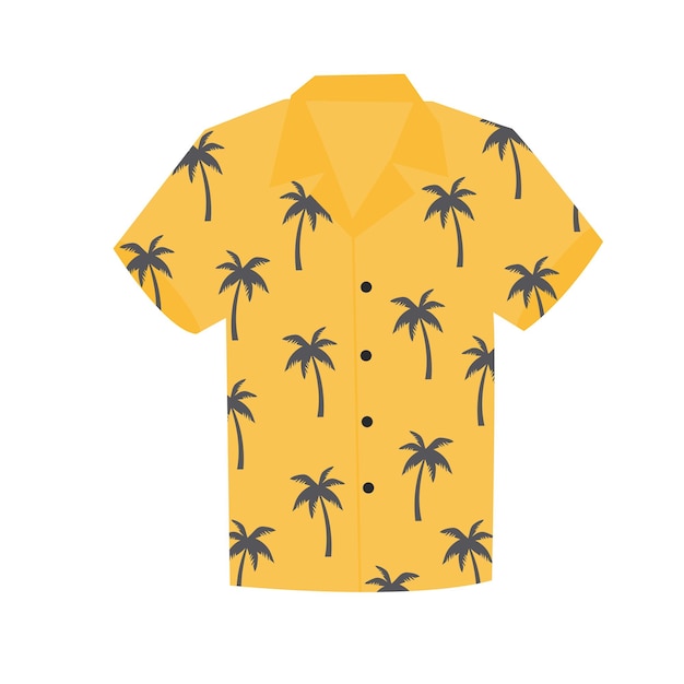 Hawaiian aloha shirt for happy carefree vacation. Vector Illustration on a white background.