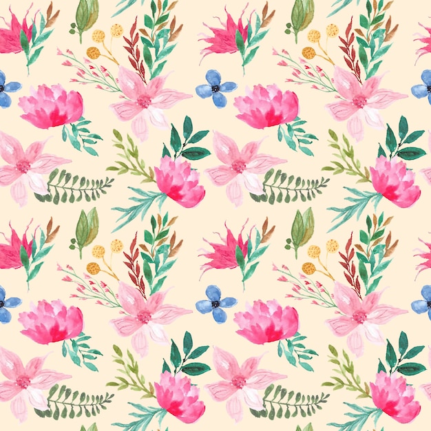 Hawaiian flower pattern watercolor