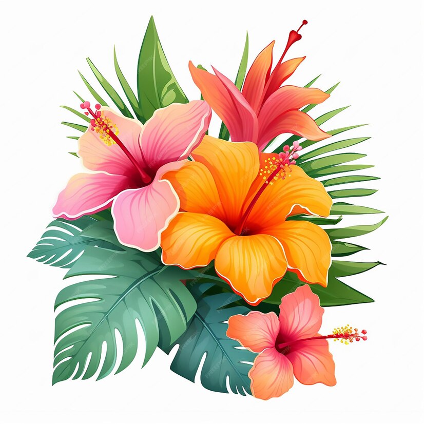 Premium Vector | Hawaiian hawaii invitation jungle painting petal palm ...