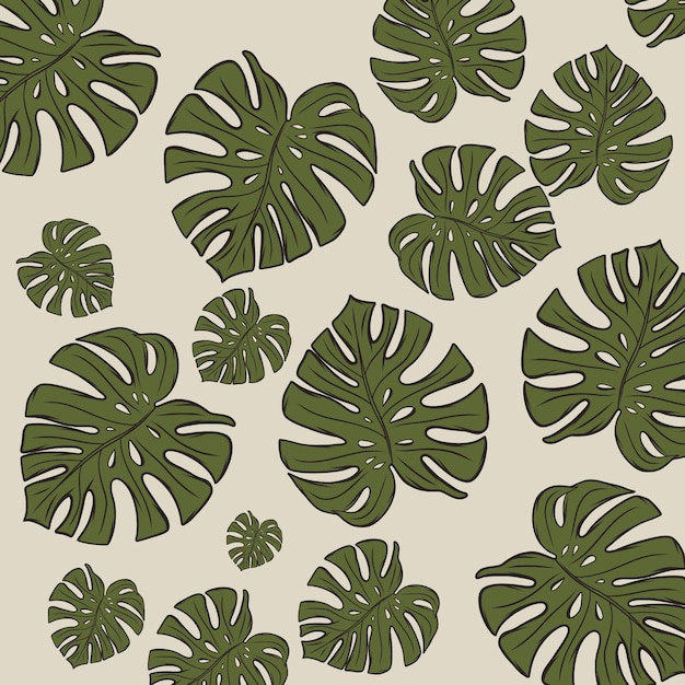 Vector hawaiian palm leaves print