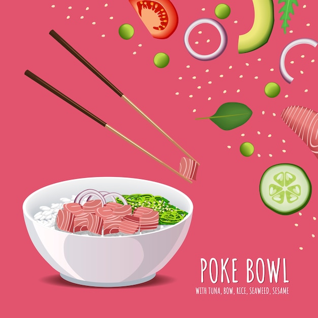 Poke hawaiian tuna bowl