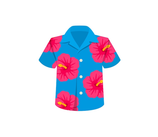 Вектор Векторная икона гавайской рубашки. иллюстрация смайликов. векторный смайлик гавайской рубашки