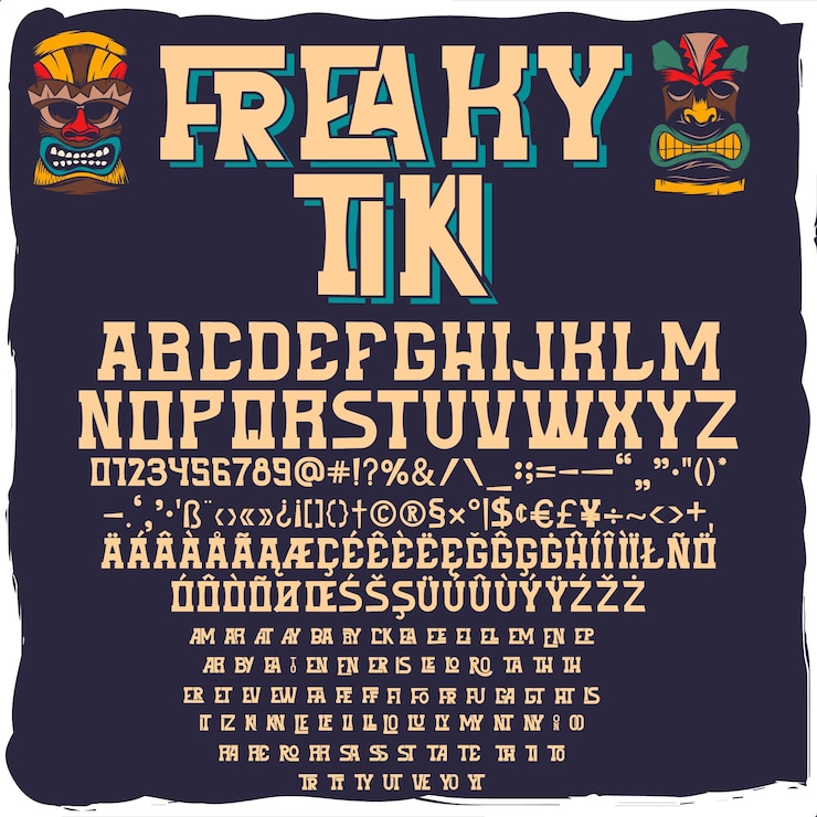 Шрифт гавайской маски тики