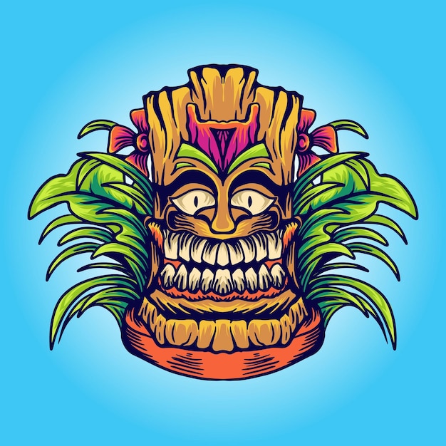 Hawaiian Tiki Mask illustratie