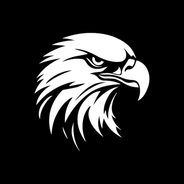 Hawk or Eagle logo in white and black