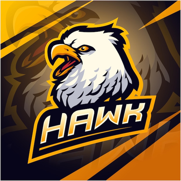 Hawk esport mascotte logo design