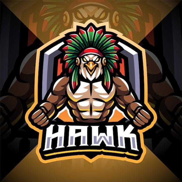 Hawk esport mascot logo design