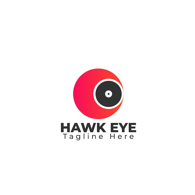 Hawk eye logo with a red circle