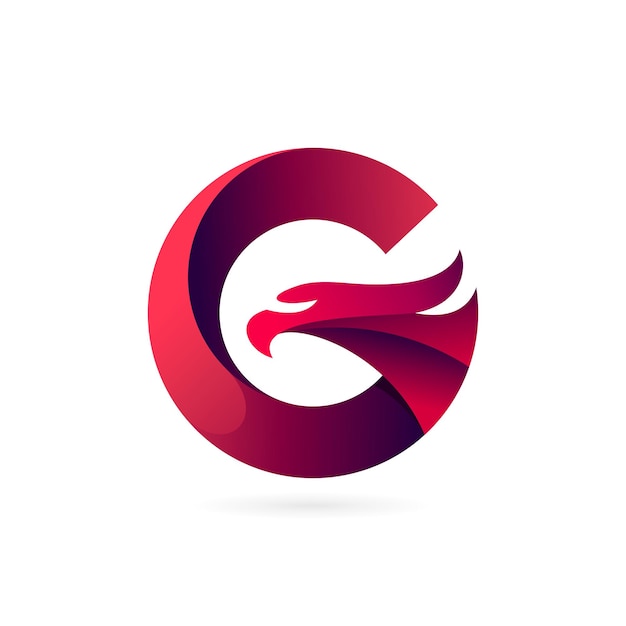 hawk logo in letter g concept