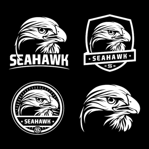 Vector hawk logo set