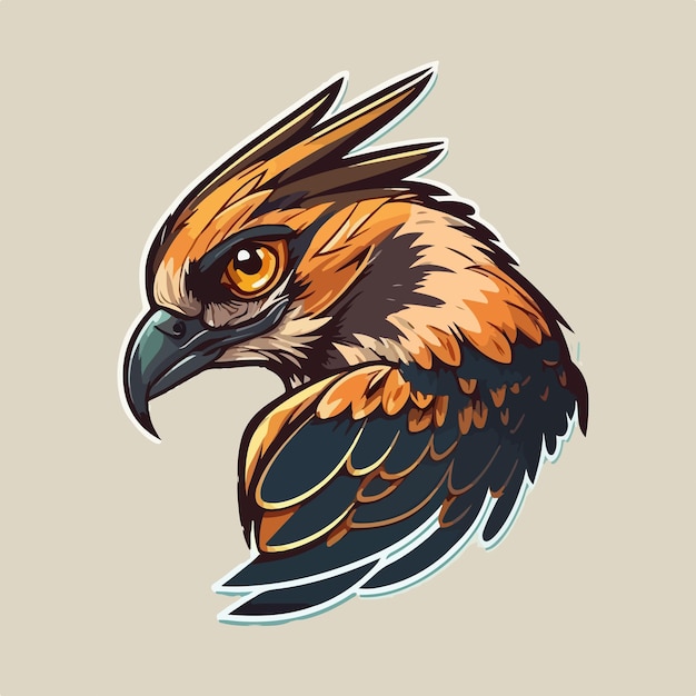 Hawk Vector Logo Icon Sports Mascot flat illustration