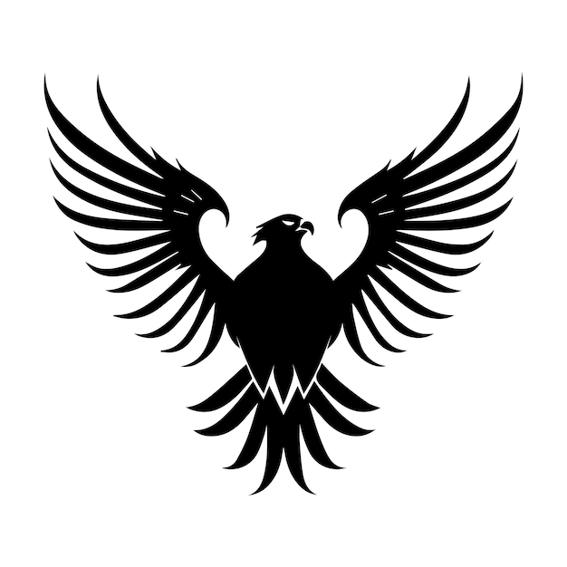 Hawk Wings or Eagle logo in black and white