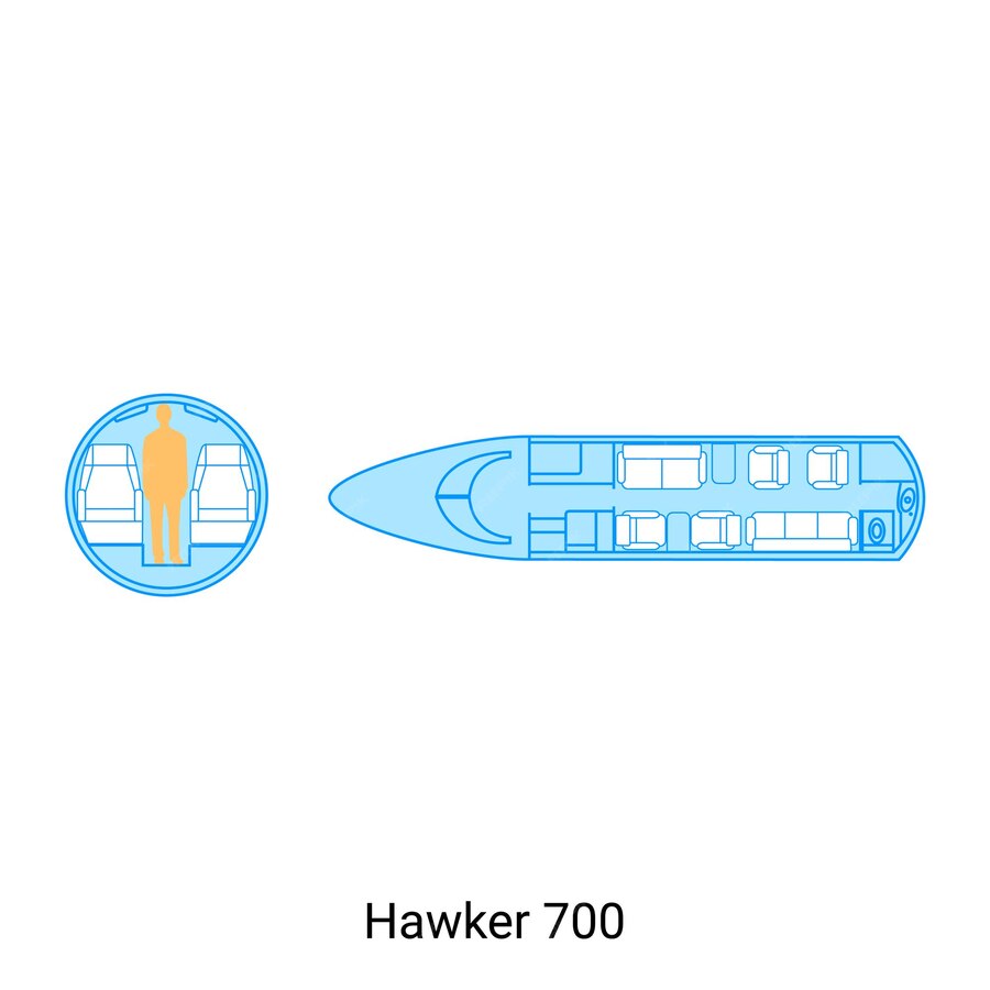 Premium Vector | Hawker 700 airplane scheme civil aircraft guide