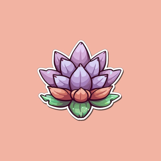 Haworthia наклейка прохладные цвета kawaii иллюстрация клипа