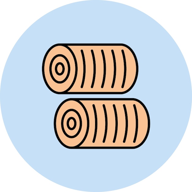 Hay Bale Flat Illustration