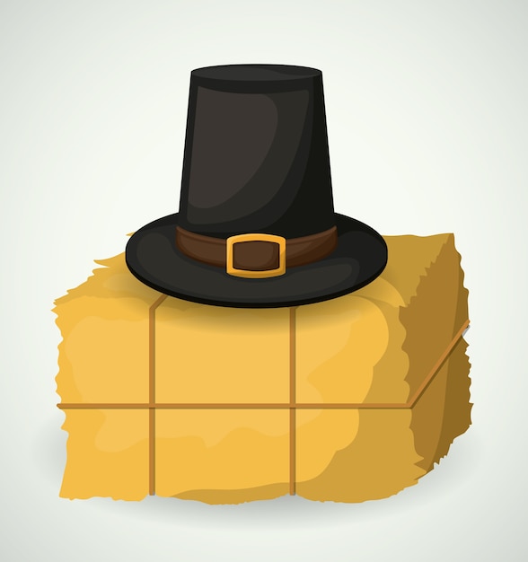 Vector hay and hat icon