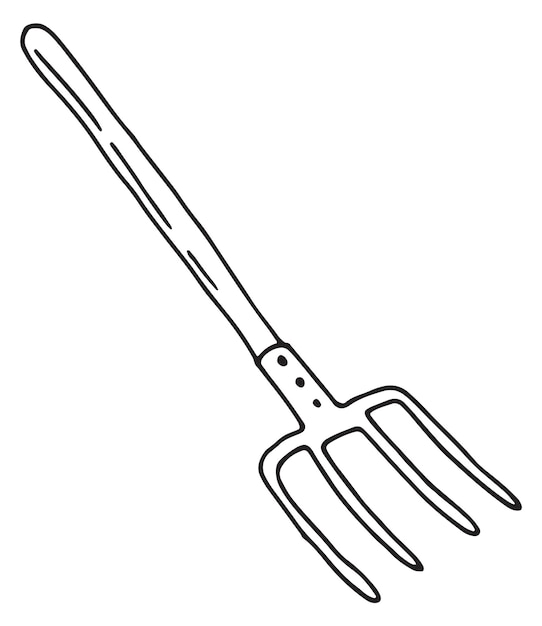 Hayfork sketch Farm hand tool doodle icon