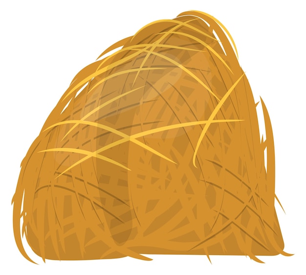 Vector haystack icon cartoon hay bale rural farming symbol