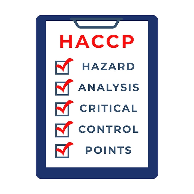 Hazard analysis and critical control point icon with checkmarks