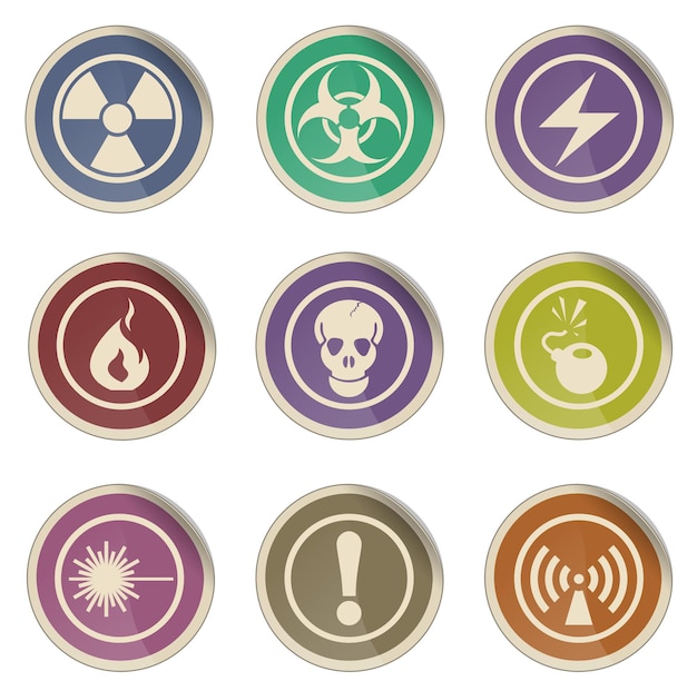 Vector hazard sign simple vector icon set