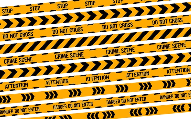 벡터 위험 경고 테이프 위험 지역에 대한 노란색 및 검은색 경찰 테이프