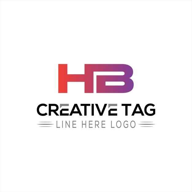 Vector hb letter logo-ontwerp met creatieve iconen om gratis te downloaden