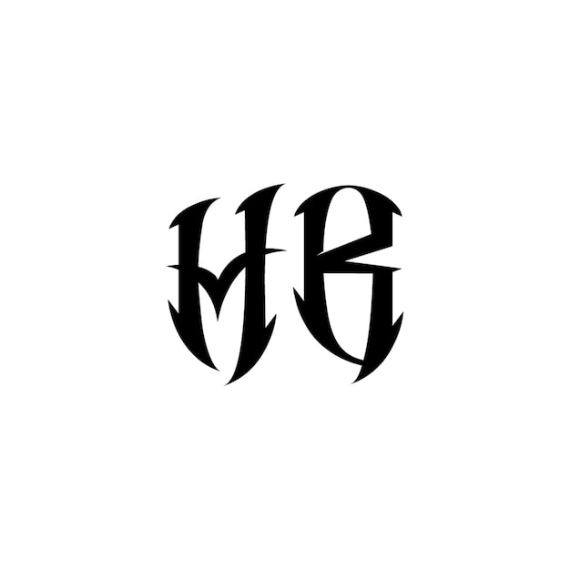 HB モノグラムロゴ デザイン文字 テキスト名 シンボル モノクロロゴタイプ アルファベット文字 シンプルロゴ