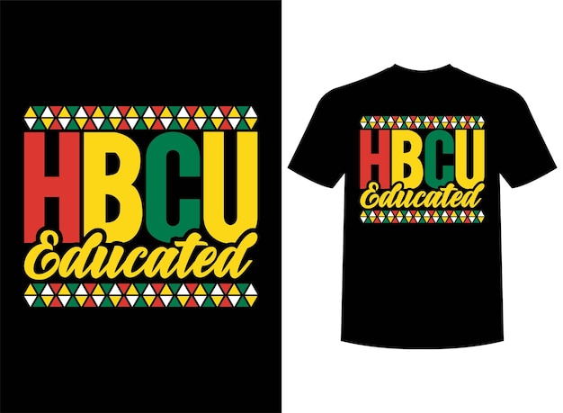 HBCU 교육받은 타이포그래피 티셔츠 디자인