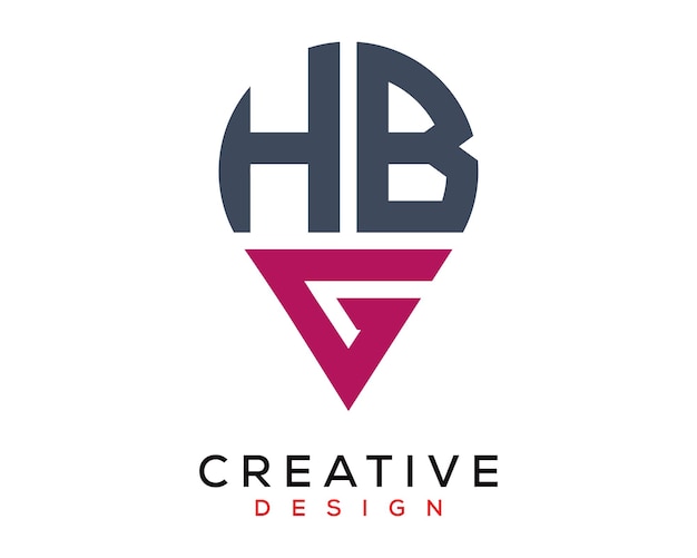 HBG letter location shape logo design