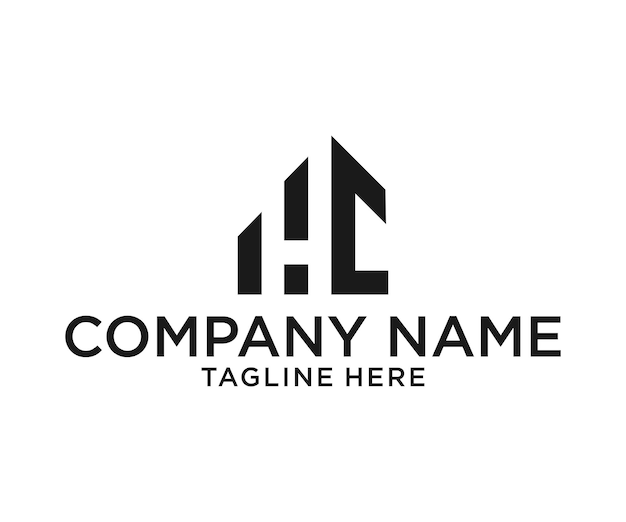 hc building monogram logo design illustration