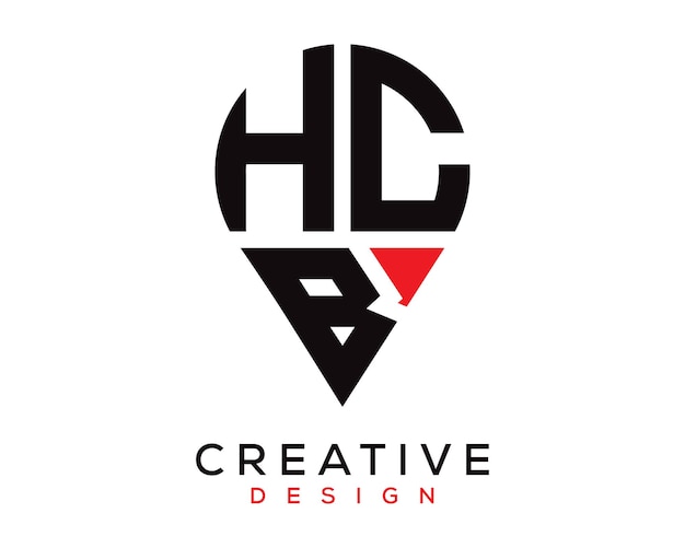 HCB letter location shape logo design