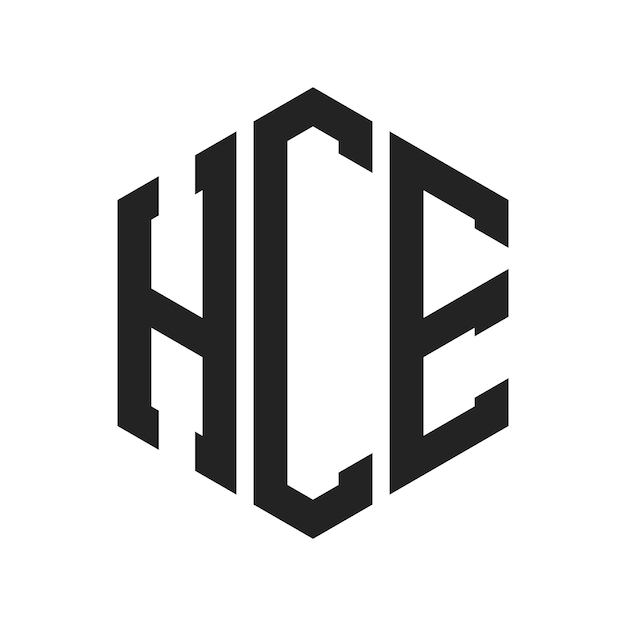 HCE ロゴ デザイン イニシャルレター HCE モノグラム ロゴ ヘクサゴン形